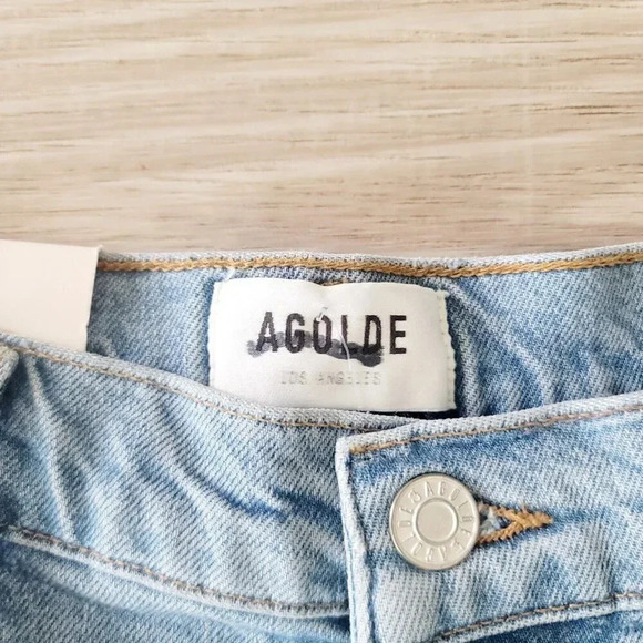 Agolde NWT Riley High Rise Straight Crop Button Fly Shiver Wash Denim Jeans 31 - Picture 8 of 13